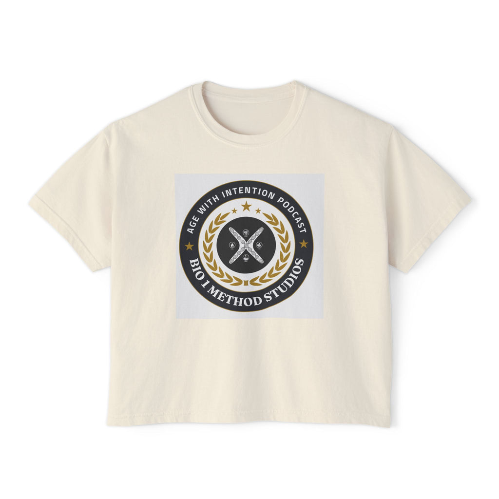 Bio1 Podcast Logo Boxy Tee — High Method Studios Crest