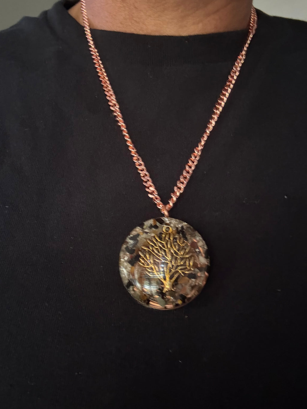 Handcrafted Orgonite Copper & Crystal Pendant — Energy Protection & EMF Shielding Jewelry